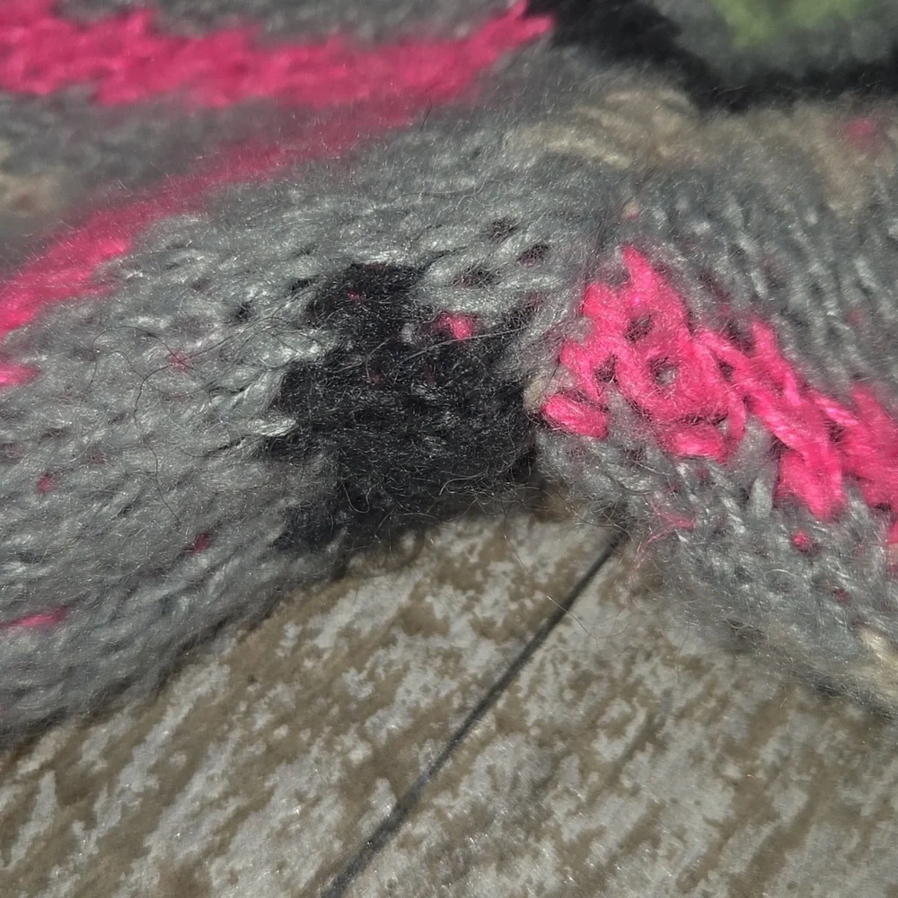 Zara Gray Sweater with Pink and Blue Accents - Picture 4 of 6